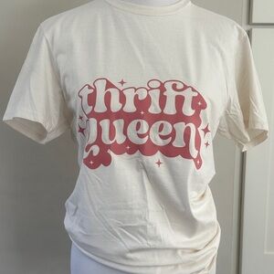 Jerzees Cream and Pink Graphic Tee